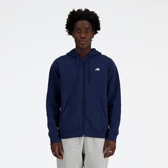 New Balance Mens Sport Essentials Logo French Terry Full Zip in Blue Cotton, size 2X-Large