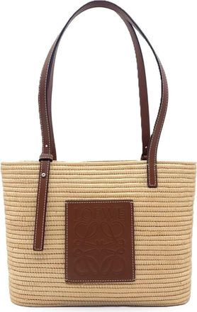 Loewe Beige Raffia Leather Basket Tote Bag (Pre-Owned)