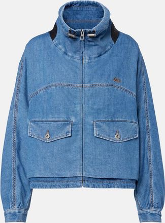 Loewe Leather-trimmed denim jacket