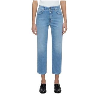 Closed Closed, Cropped Jeans, female, Blue, Size: W30 Mid Blue Denim Cropped Jeans