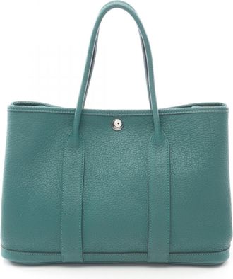Herm&egrave;s Green Negonda Leather Leather Tote Bag (Pre-Owned)