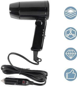 OEM Asciugacapelli Da Auto 12v - Asciugacapelli Multifunzione Portatile - Adatto Per Uso Esterno E In Auto - Nero
