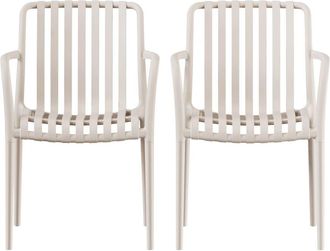 DRAWER Lote de 2 sillones para interior/exterior de pl&aacute;stico - Beige
