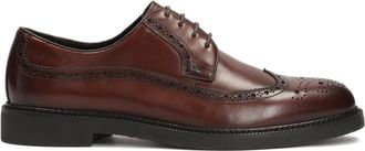 Kazar Elegante bruine leren halfschoenen met rozetdecoratie - Heren - Nette schoenen - Bruin - 43 EU - Leer - Schoenen