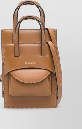 Hidesins pocket leather mini bag detachable strap