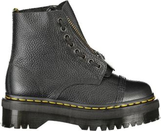 Dr. Martens Polyester Enkellaarsjes - Dames - Veterlaarzen - Zwart - 39 EU - Polyester - Schoenen