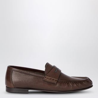 Brunello Cucinelli Penny Loafer in pelle Riding marrone