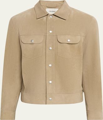 Frame Denim Mens Suede Trucker Jacket
