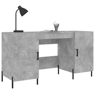 Berkfield Home Elegant Desk Concrete Grey 140x50x75 cm Engineered Wood | Size: 140 x 50 x 75 cm