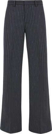 P.A.R.O.S.H. Navy Gestreepte Libra Broek - Dames - Wijde Broeken - Blauw - XS - Katoen - Broeken