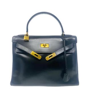 Herm&egrave;s Vintage Black Box Leather Kelly 32