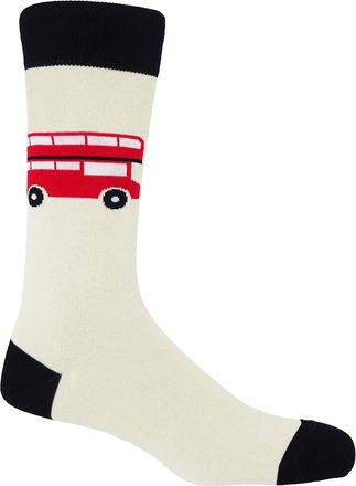 Peper Harow London Bus Mens Socks - Cream