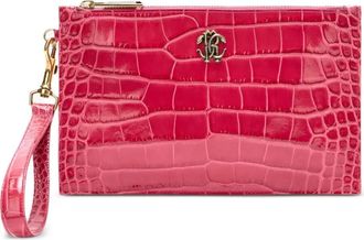 Roberto Cavalli Clutch con effetto coccodrillo - Rosa