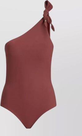 Brunello Cucinelli beaded knotted one-shoulder swimsuit