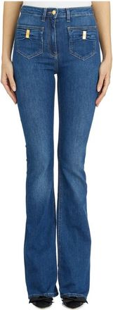 Elisabetta Franchi Denim Bootcut Jeans met Zakken - Dames - Bootcut Jeans - Blauw - W29 - Denim - Jeans