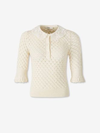 Chlo&eacute; Lace Collar Polo
