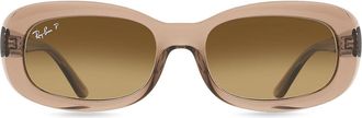 Ray-Ban RB2221 Polarized 6827M2 Womens Sunglasses Brown Size 53