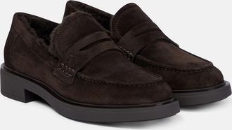 Gianvito Rossi Harris shearling-lined suede loafers