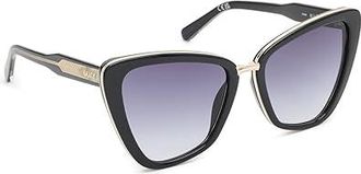 Quay All Talk Fashion Sunglasses Black/Black, Metal Frames/Polycarbonate