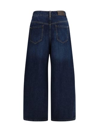 Brunello Cucinelli Womens Barrel-Leg Jeans C9370 Cotton