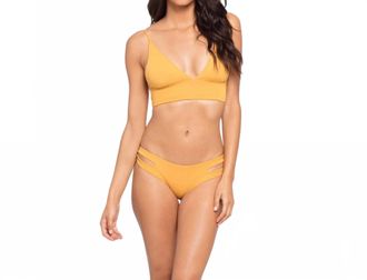 L*Space Solid Olivia Bikini Top In Sunshine Gold