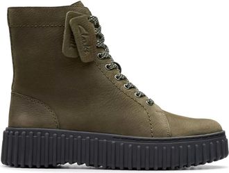 Clarks Torhill Rise Enkellaars - Dames - Veterlaarzen - Groen - 36 EU - Schoenen