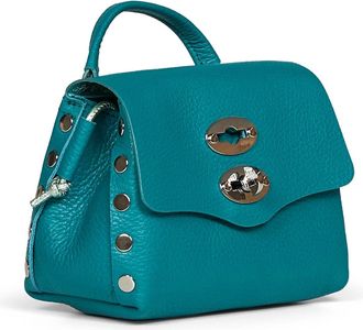 Zanellato Womens Handbag Postina Super Baby Pesto Green Bovine Leather Handbags Hand Bags