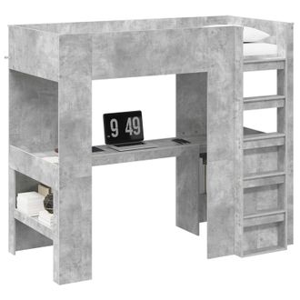 vidaXL Struttura Letto A Castello Con Scrivania Grigio Cemento Vidaxl