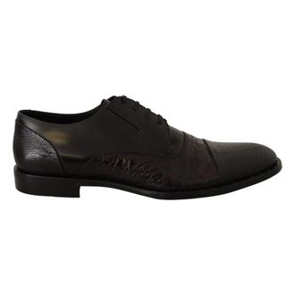 Dolce & Gabbana Zwarte leren exotische huiden formele schoenen - Heren - Nette schoenen - Zwart - 39 EU - Leer - Schoenen