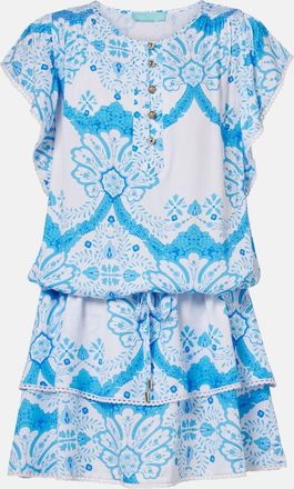 Melissa Odabash Lenni printed tiered minidress