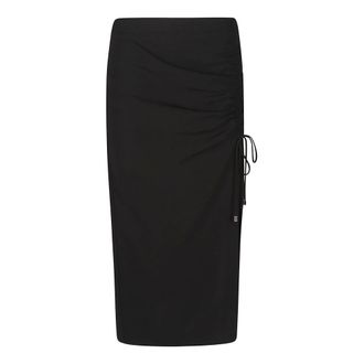 Patrizia Pepe Patrizia Pepe, Midi Skirts, female, Black, Size: XS Drawstring Midi Skirt