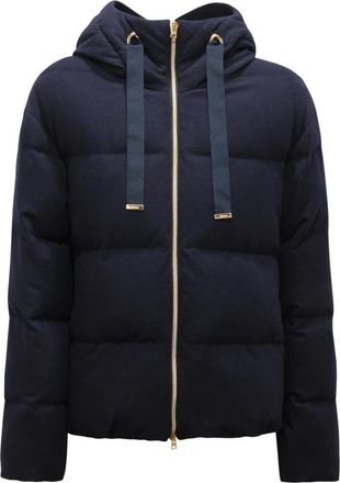 Herno Kasjmiermix Donsjas - Dames - Gewatteerde jassen - Blauw - S - Kasjmier - Jassen