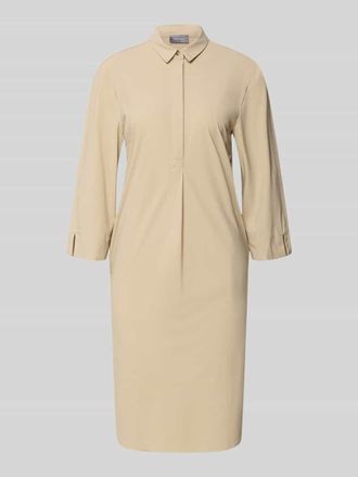 White Label Knielanges Hemdblusenkleid mit 3/4-Arm in Taupe, Gr&ouml;&szlig;e 34