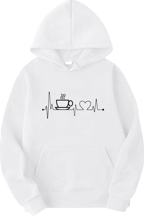 Generic My Orders Delivery Sweatshirts for Women UK Oversized Womens Casual Electrogram Print Long Sleeve Sweatshirt Hooded Sweatshirt Top Long Gifts for Wome