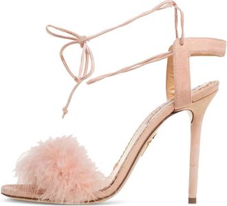 Charlotte Olympia Pre-owned 110 mm Salsa sandalen verfraaid met veren - Roze