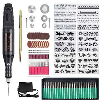 OEM Juego De Herramientas De Grabado De 108 Piezas, Bol&iacute;grafo De Grabado El&eacute;ctrico Con Marcador, Dispositivo De Grabado Diy Para Joyer&iacute;a, Vidrio, Madera, 
