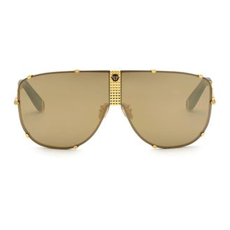 Philipp Plein Accessoires, Heren, Geel, ONE Size, Oversize-Frame Zonnebril