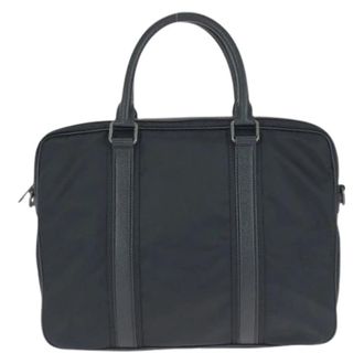Dolce & Gabbana Pre-owned Nylon Leder Aktetas - Heren - Vintage Handtas - Zwart - ONE Size - Nylon - Vintage