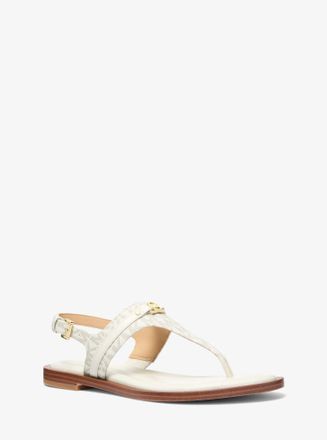 Michael Kors Mandy Signature Logo T-Strap Sandal