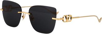 Valentino V Logo Zonnebril - unisex - Accessoires - Geel - Maat: 54 MM Nylon