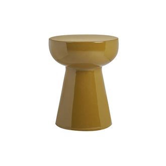 Miliboo Mesa Auxiliar Redonda En Metal Esmaltado Bronce D34 Cm Mogou