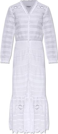 Isabel Marant Daniva Dress - Dames - Maxi kleedjes - Wit - S - Katoen - Kleedjes
