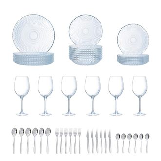 Luminarc Vajilla vidrio opal transparente 48 piezas
