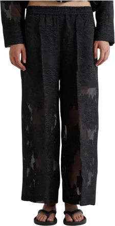 Meimeij Lace Broeken M6Er 04 - Dames - Wijde Broeken - Zwart - XL - Polyester - Broeken
