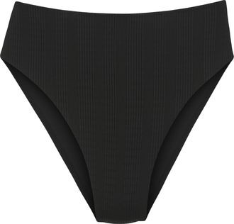 Copenhagen Highwaist-Bikini-Hose COPENHAGEN STUDIOS Nela, Damen, Gr. 34, N-Gr, schwarz, Rippware, Recycling-Polyamid, strukturiert, unifarben, Badehosen Highwais