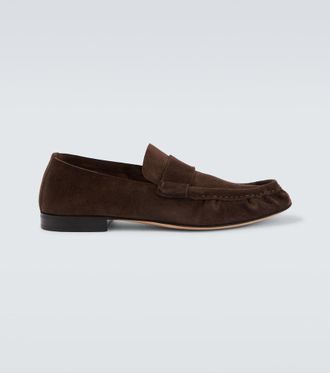 The Row Suede penny loafers