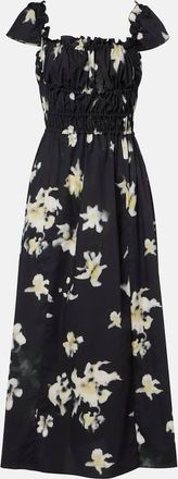 Altuzarra Abito midi in misto cotone con stampa floreale