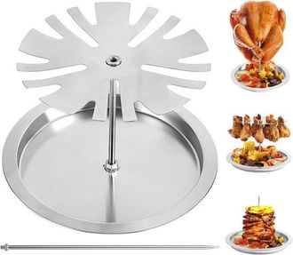 OEM Parrilla Para Pollo - Rejilla Para Asar - Para Asar Pollo - Acero Inoxidable Estable - 19,8 X 19,5 X 23,8 Cm - Plateada