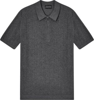 Emporio Armani Vertical Tuck Stitch - Heren - Polos - Grijs - XL - Tops
