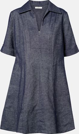 Vince Cotton and linen chambray minidress